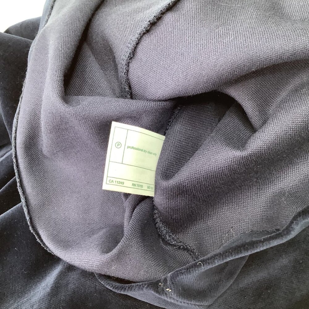 Laura Ashley Vintage Navy Velvet Long Sleeve Dress Size 12 Victorian Faire Goth - Picture 10 of 11